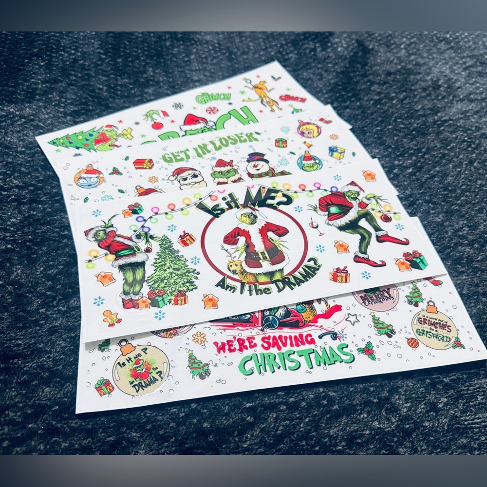 💜 Christmas UV DTF Cup Wrap Transfer